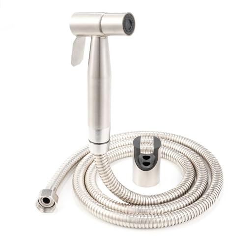 SUS304 Stainless Steel Toilet Handheld Bidet Sprayer Shower Head kit Bathroom Bidet Spray Faucet Metal Sprayer for Douche Shattaf Hygiene Toilet Cloth Diaper Cleaning