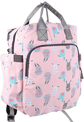 LOORGVEL Leichter Wickelrucksack für Mama mit Vielen Fächern zur Babyorganisation Komfortabel Vielseitig für Outdoor und Unterwegs Praktische Nass Trockentrennung Modischer Rosa
