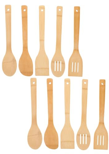 KOCKSHION Juego De 10 De Cocina De Y Volteador De Crepes Color Marrón Claro