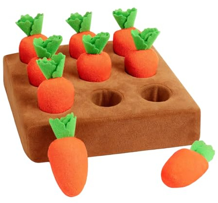 Karotten Schnüffelteppich Hunde | Hundespielzeug Intelligenz Karotte | Hundes Karotten Schnüffelmatte Puzzle Kauspielzeug Zahnungsphase | Garten Hundespielzeug Karotte für Kleine Mittelgroße Tiere