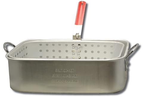 King Kooker KK6 15-Quart Aluminum Rectangular Fry Pan and Basket