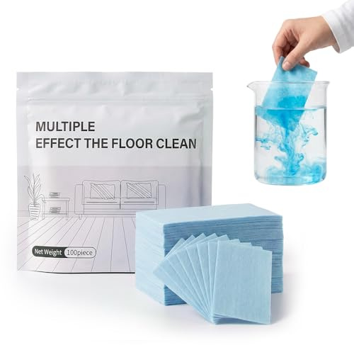 100 Piece Multi-Surface Floor Cleaner Tablet, 2026 New Floor Cleaning Tablets Multi-Surface Cleaner, Dissolvable Floors Cleaning Sheets, Multi Surface Cleaner for Hardwood Laminate TileWalls (Blue)