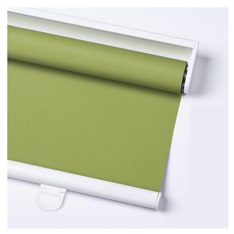 blackout curtains Tende a rullo con sistema a molla Tenda senza fili in tessuto for luce diurna e oscurante for Windows Home Office per finestre e porte, Blackout(Daylight-green2,W110 x H180cm)