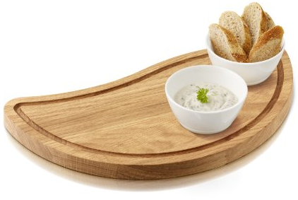 BOSKA Servier-Set Chip & Dip, Porzellan, weiß/braun, 32 x 17 x 16 cm