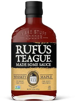 Rufus Teague Whiskey Maple BBQ-Sauce | rauchige Barbecue Sauce mit Ahornsirup & Whiskey - Grillsauce für Burger Ribs & BBQ - Geschenk für Männer Grillpaket BBQS
