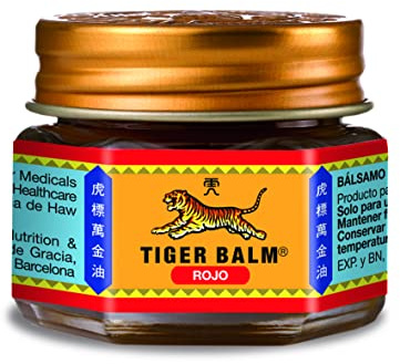 Tiger Balm Rojo – Bálsamo Original para Masajes con Efecto Calor, Alivio Muscular y Articular, Fórmula Tradicional con Canela, Clavo, Mentol y Alcanfor – 19 g