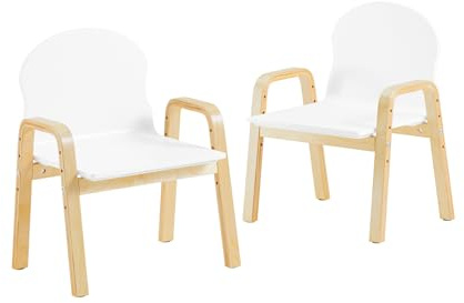 SoBuy KMB24-Wx2 Set de 2 Sillas Infantiles Silla para Niños con 4 Alturas de Asiento Diferentes 23-35 cm ES