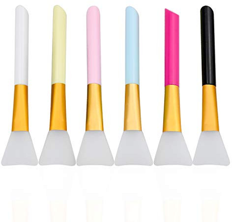KARAA 6Pcs Gesichtspinsel Maskenpinsel Silikonpinsel Set billig unter 5 Euro für Masken Körperbutter DIY Augenmasken Serum Gesichtsmasken