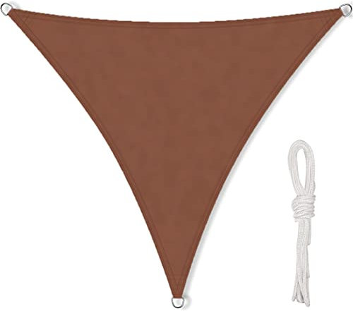 HGTRH Tende da Sole per Esterno a Caduta 4 Metri Protezione Raggi UV Poliestere Antistrappo, Tenda Parasole Triangolare Piccola per Giardino Gazebo Casa Cortile BalconeRed-5X5X5M