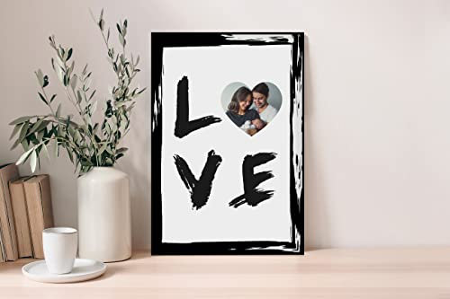 Oedim Regalo Original Placa Metacrilato Love Personalizada, Fabricado en Metacrilato 4mm, 19,5x28,2cm, Efecto Espejo, con Apoyo, Regalo Original San Valentin
