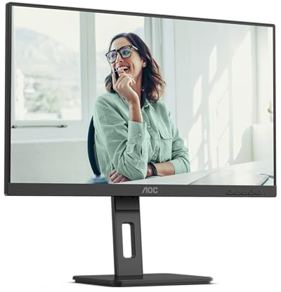 AOC Q27P3CV - 27 Zoll QHD Monitor, höhenverstellbar, Lautsprecher (2560x1440, 75 Hz, HDMI, DisplayPort (in/out), USB-C (65W PD), RJ45, USB Hub) schwarz