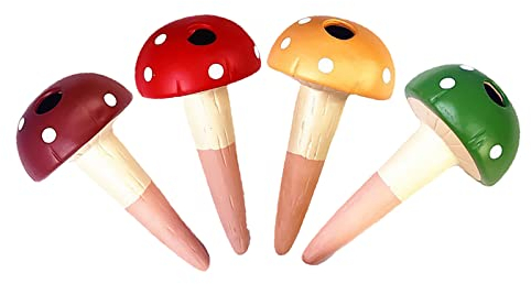 RoseFlower 4 Stück Bewässerungskugeln für Pflanzen Ton, Pilz Form Pflanzen Bewässerung Zimmerpflanzen, Bewässerungssystem für Topfpflanzen, Tontöpfe Deko, Bewässerung Wasserspender Innen Keramik#2