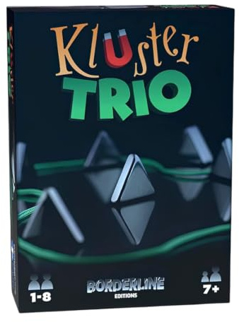 Borderline Editions Kluster Trio – Jeu de Société Magnétique Stratégique avec Aimants Triangulaires – Jeu d’Ambiance Familial et Entre Amis – 1 à 8 Joueurs – Dès 7 Ans – Rapide et stratégique