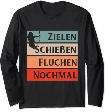 Bogenschießen Geschenk Bogen Pfeil Männer Schützenverein Langarmshirt