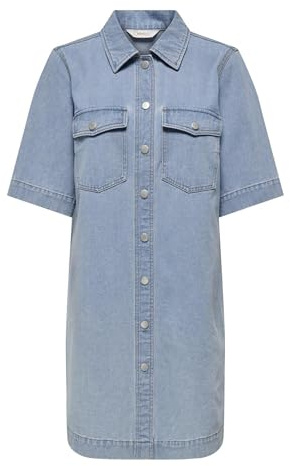 ONLY Dam jeansklänning ONLBELLE kort klänning, Ljusblå denim, XXL