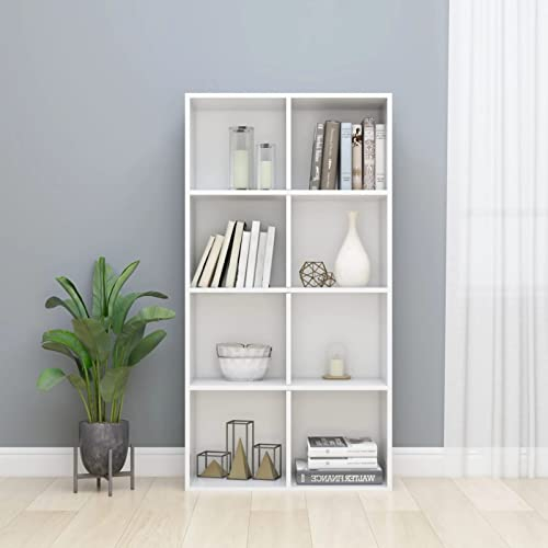 LAPOOH Bücherregal/Sideboard, Kommode Schlafzimmer, Kommoden & Sideboards, Wohnzimmerschrank, Flur Kommode, Zimmer Möbel, Hochglanz-Weiß 66×30×130 cm Spanplatte