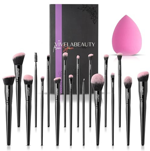 Set Pennelli Make Up 18 Premium synthetic pennello trucco, Kit professionali per fondazione cipria fard ombretto, Pennelli make up, Pennelli trucco make up, Ideale per regalo Compleanno San Valentino.