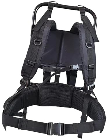 predolo Cadre de Sac à Dos de Transport Lourd de 60 kg, Cadre de Sac plié, Sac à Dos Pratique et Portable en Alliage d'aluminium et en Nylon pour Le Trekking, Noir