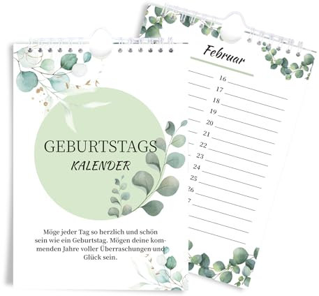 Geburtstagskalender A5 – Immerwährender, Jahresunabhängiger Kalender ohne Wochentage – Eleganter Wandkalender für Geburtstage & Jahrestage, Perfekt für Wanddekoration und Geschenke