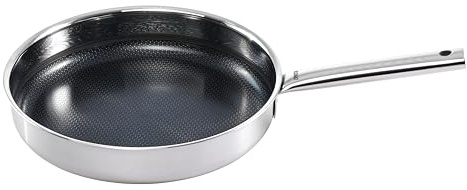 Kelomat 3524-327, Prime Edelstahl Bratpfanne, 28cm Durchmesser, mit keramischer Antihaftversiegelung und kratzfester Hexagon Wabenstruktur, alle Herdarten, auch Induktion