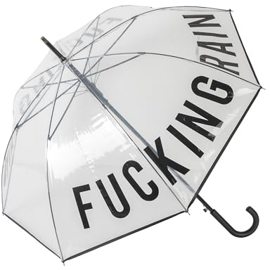 fisura. – Parapluie transparent design avec message original, parapluie jeune et tendance résistant au vent. Modèle automatique avec bouton d’ouverture, diamètre 103 cm, accessoire pratique et stylé.