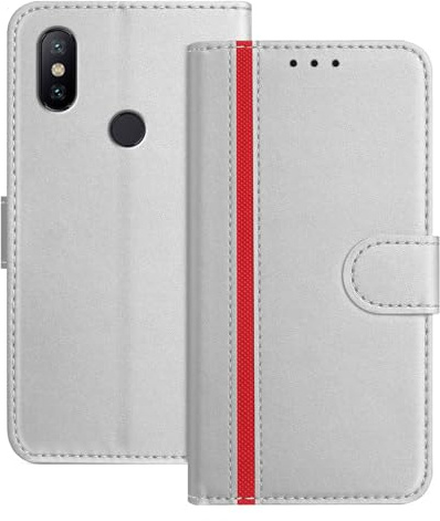 Mo-Beauty Funda para Xiaomi mi 6X / A2, Carcasa de Cuero PU [magnético][Ranura Tarjeta] [3 Ranuras] Flip Antigolpes Protectora Funda Piel para mi 6X (Blanco)