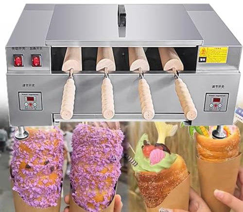 YXZQLOZ Máquina de Cono de Helado eléctrico, Torta de Chimenea Comercial de 3000W, Horno de Pastel de Chimenea eléctrica (Digitaldisplayl)