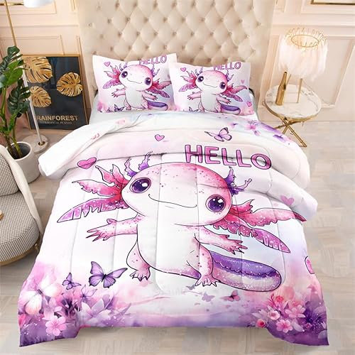 Bettdecke 140X200 Blumen Tiere Drucken Steppdecke 200Gsm,Dünne Und Leichte Bettdecken,4 Jahreszeiten Bettdecken 140X200,Weiche Mikrofaser Bettdecke Mit 2 Kissenbezüge,Warm Steppbettdecke