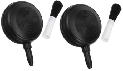 Staubbläser mit Bürste 2 Stück aus Kunststoff in Schwarz für Kameralinsen | Reinigung für Unterwegs, Sanft und Kratzfrei, für Computer und Elektronische Air Duster