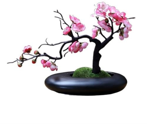 JKJZSALJ Fiori Finti Fiori Artificiali Simulazione di Fiori di Prugna da Interno Ornamenti in Vaso Fiori di pesco Finti Decorazione per la casa Pianta in Vaso di Simulazione per o,A