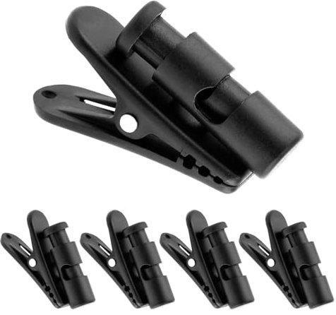 5pcs Headphone Cable Clip, Black Headset Wire Clamps Clothing Clips Earphone Cord Accessories for Headphones Wire