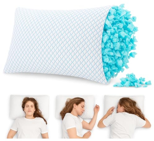 Ergo Dream® Memory Foam Kopfkissen ergonomisch & kühlend, Anpassbare Füllung für perfekten Nacken-Support, Orthopädisches Nackenkissen für Seiten-, Rücken- & Bauchschläfer, Atmungsaktiv & waschbar