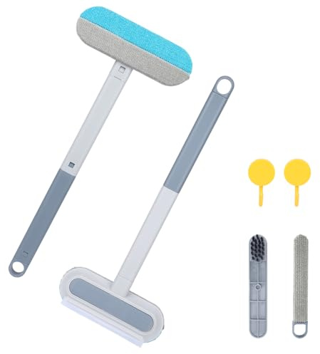 lasuroa 2pz Depilatore per Animali Domestici Strumento, 4 in 1 Multifunzionale Riutilizzabile Lavabile Rimuovere i Peli di Cani Gatti Spazzola per Tappeti Divani Mobili Finestre Piastrelle