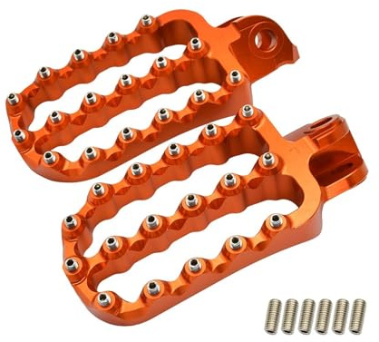 NKURTPC Pedaline Moto Poggiapiedi per Motocicletta, Adatti per KTM XC EXC EXC-F SX SX-F 125-500, Adatti per Husqvarna TC FC Te Fe TX FX(Orange)