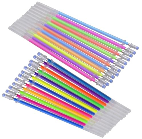 Lot de 24 recharges compatibles avec les stylos gel Legami, hauteur 13 cm, pointe 0,7 mm, recharges avec rouleau d'encre effaçable, 24 couleurs