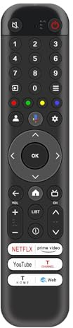 AULCMEET RC833 Control Remoto de Voz de repuestoCompatible con TCL TV 55P6K-UK 65P6K-UK 75P6K-UK 43C643 50C645 50QM8B 55C641 55C643 55T8A 65QM8B 65T8A 75C643 75C645 75C805 75T8A 98C805