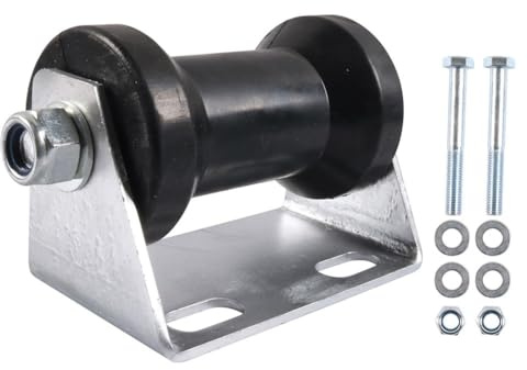 FUBESK Rouleau de quille de remorque de bateau de 12,7 cm avec kit de montage de support, acier galvanisé et caoutchouc dur, pour petits yachts et bateaux de pêche