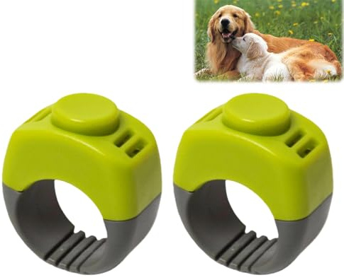2 Stück Klicker Hund,Klicker Hundeerziehung mit Handschlaufe,Großem Finger Clickertraining zur Deerziehung,Hundetraining Zubehör für Hund, Katze,Praktischer Hundeklicker in Grasgrün,Zubehör Fingerring