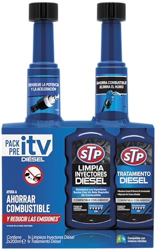 Pack pre itv tratamiento limpia inyectores diesel 200 ml + tratamiento diesel 200 ml coches stp