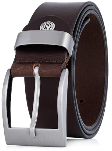 LINDENMANN Leder-Gürtel Herren 40 mm breit, Gürtel Herren Vollrindleder dunkelbraun