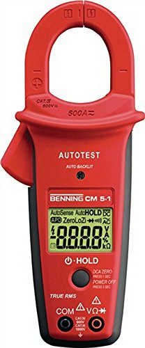 BENNING Stromzangen-Multimeter 1,3 V-750 V AC 0,9 A-600 A Gleich-/Wechselstrom CM 5-1