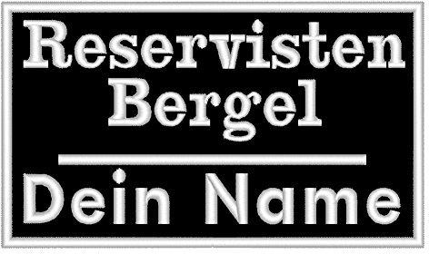 Rechteckiger Wunschtextaufnäher mit Linie - 12x6cm - für Deinen 3-zeiligen Wunschtext