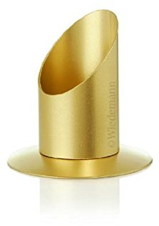 Kerzenleuchter Langkerzen Ø 5 cm in Gold Messing gebürstet für Kerzen, Anlasskerzen und Altarkerzen