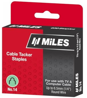 Miles Box 630 Heftklammern Rundkabel Nr. 14 1/4, Schwarz, Standard