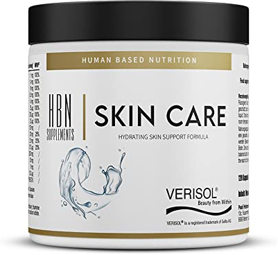 HBN - Skin Care - 120 Kapseln I Hautunterstützung I Elastizität I Straffheit I Hautalterung I Faltenbildung I BIOAKTIVE KOLLAGENPEPTIDE ® I VERISOL ® I Coenzym Q10 I Vitamine I Zink I Iod