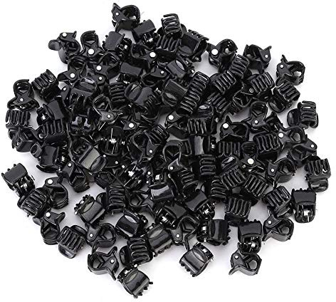 Tyenaza 100 Stück Mini Haarklammern – Rutschfeste Kunststoff Haarclips für Mädchen und Frauen – Kleine Haarklauenclips in Elegantem Schwarz