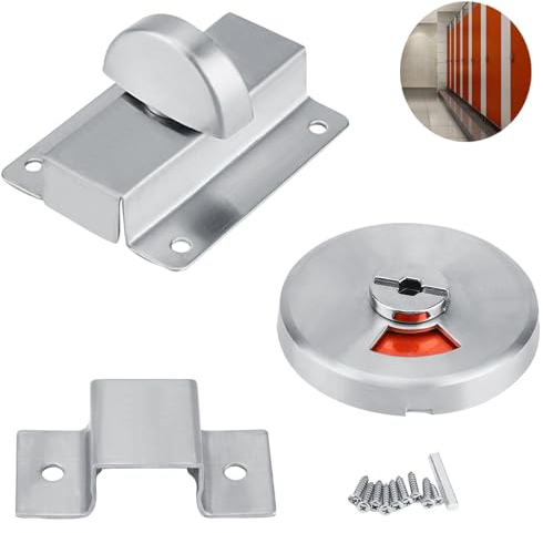 Yuecoom Badezimmer Toilette Toiletten-Bolzen-Türschloss, WC türschloss drehriegel Edelstahl-Anzeige Türschloss Frei/Besetzt-Anzeige mit Verschraubung für Badezimmer WC Öffentliche Toiletten