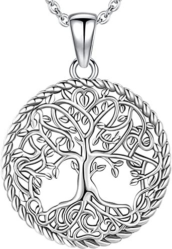 Aniu Collier Arbre de Vie Argent Sterling 925 Pendentif Arbre de Vie pour Femme Bijoux Personnalisé pour Femme Cadeau Anniversaire pour Filles Maman