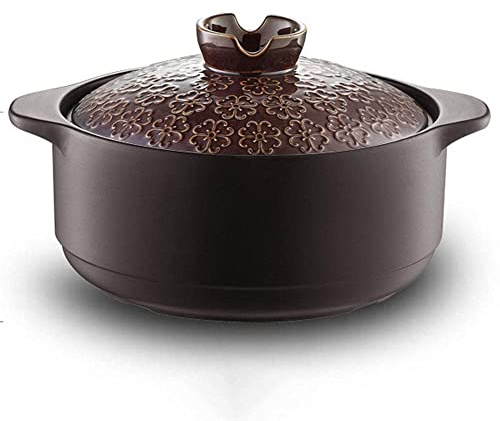 Marmite en céramique Casserole en Terre Cuite Casserole en céramique Marmite en Argile Marmite en Argile Poignées binaurales (3,5 L)