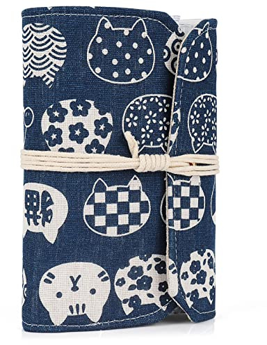 Coopay Etui für Stricknadeln, Aufbewahrungstasche für Rundstricknadeln, mit 11 transparenten Taschen mit Reißverschluss zur Aufbewahrung von kurzen oder Langen runden Nadeln